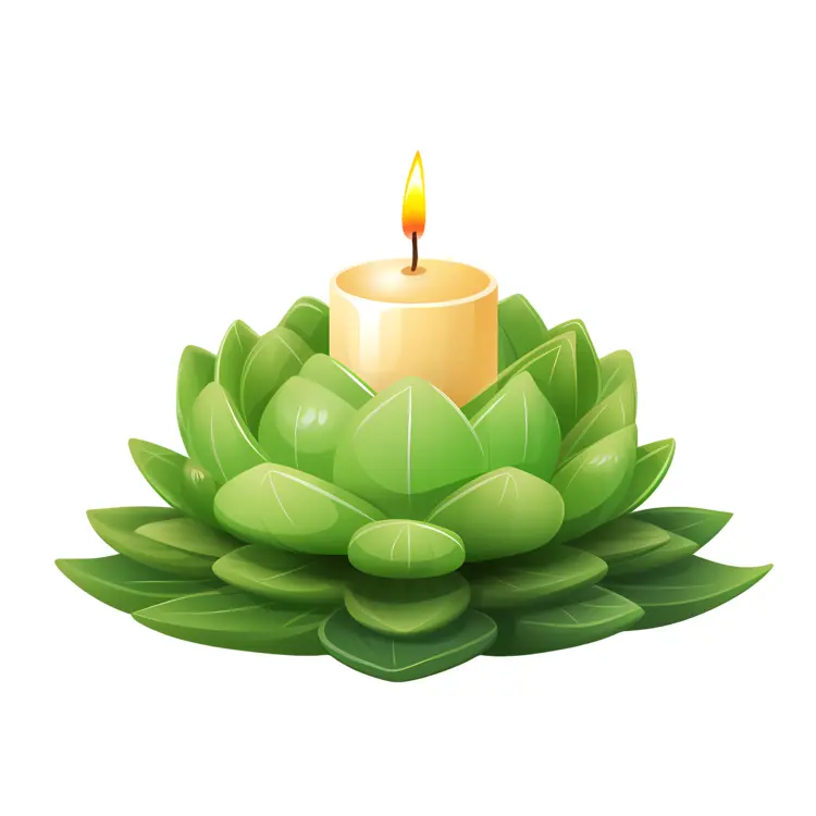 Green Lotus Candle