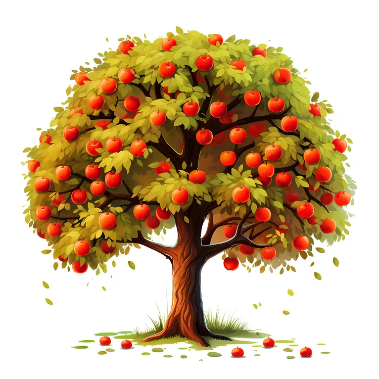 Apple Tree with Red Apples