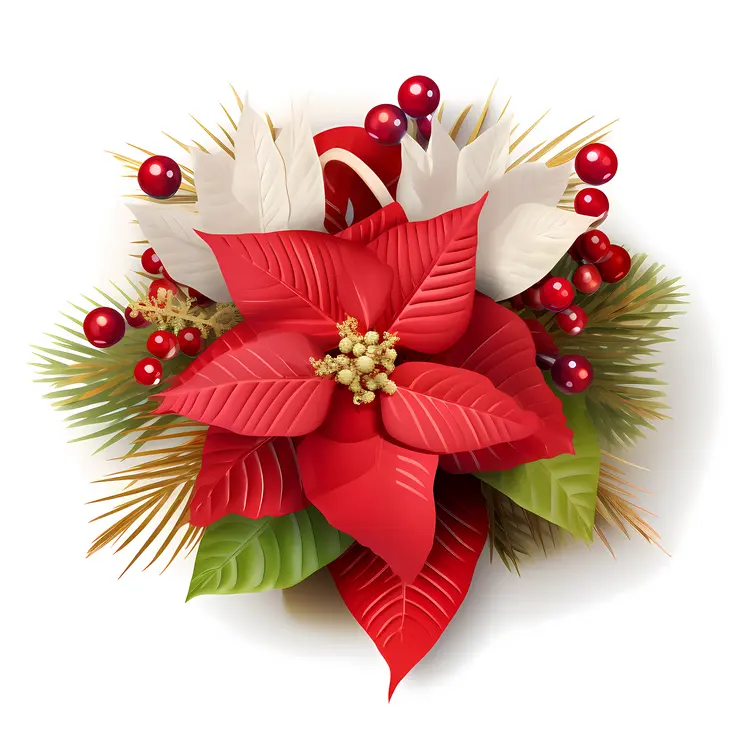 Festive Poinsettia Christmas Decoration