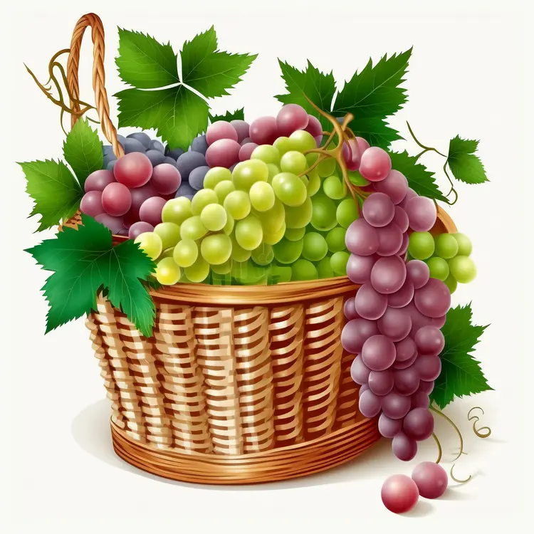 Basket of Colorful Grapes