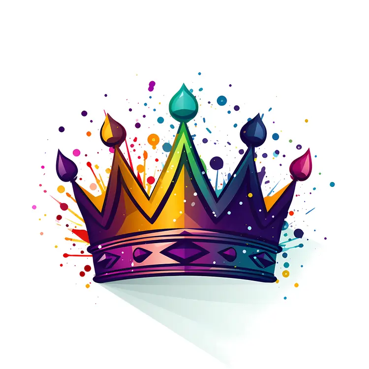 Colorful Royal Crown with Jewels