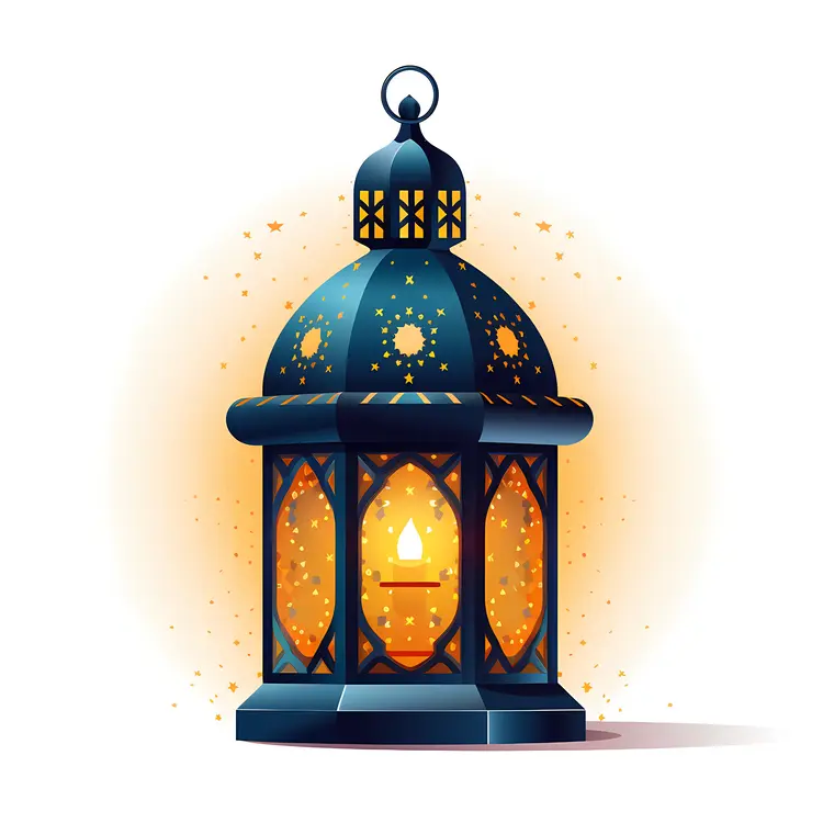 Traditional Lantern with Glowing Light