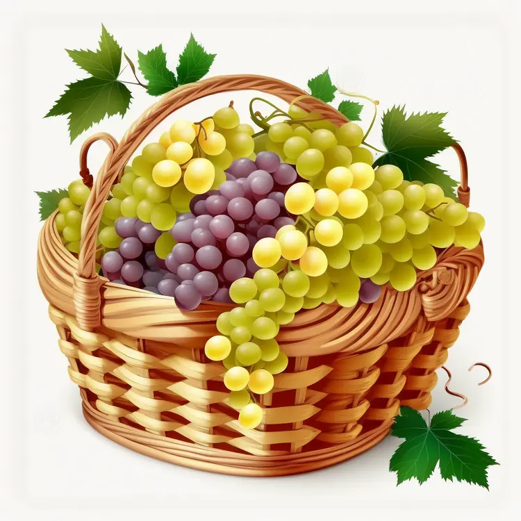 Fresh Basket of Grapes for Harvest Festival