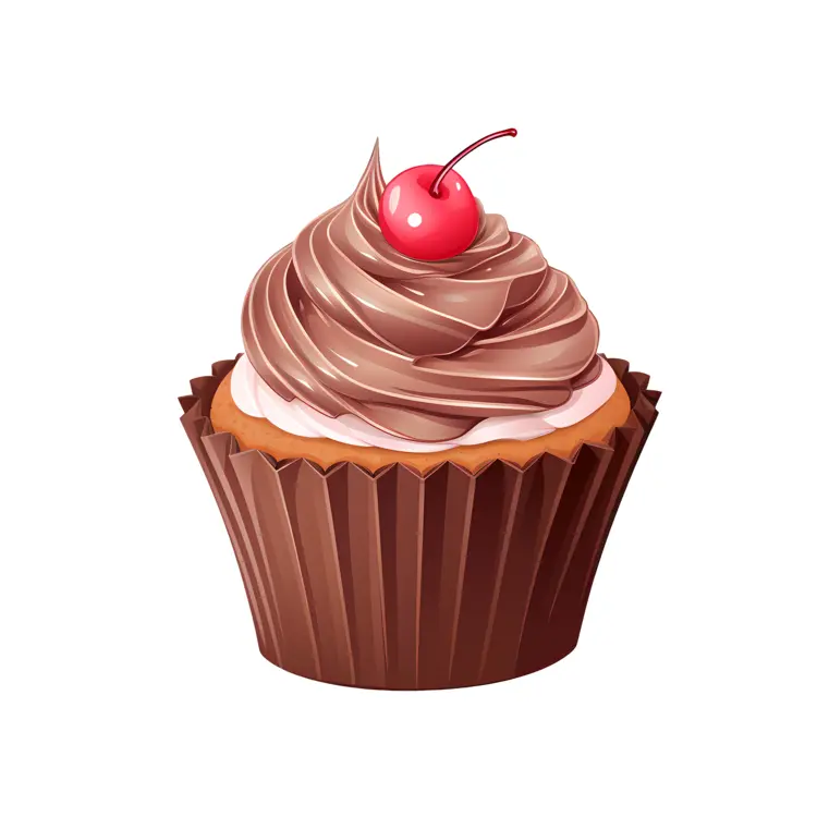 Delicious Chocolate Cupcake with Cherry on Top
