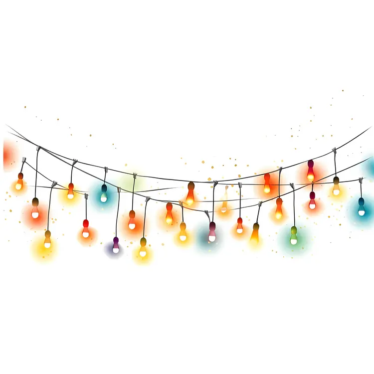 Decorative String of Colorful Bulbs