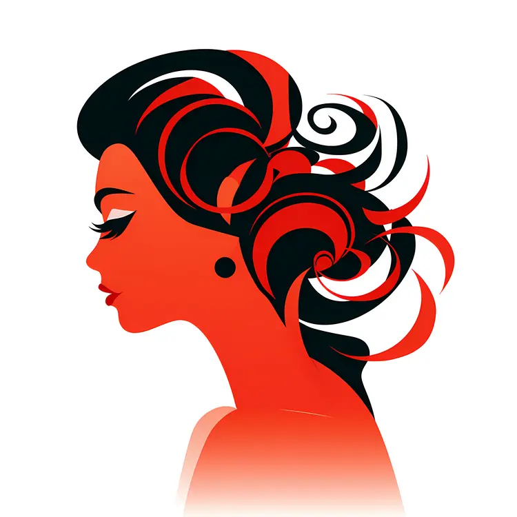 Stylish Woman Profile with Curly Hair