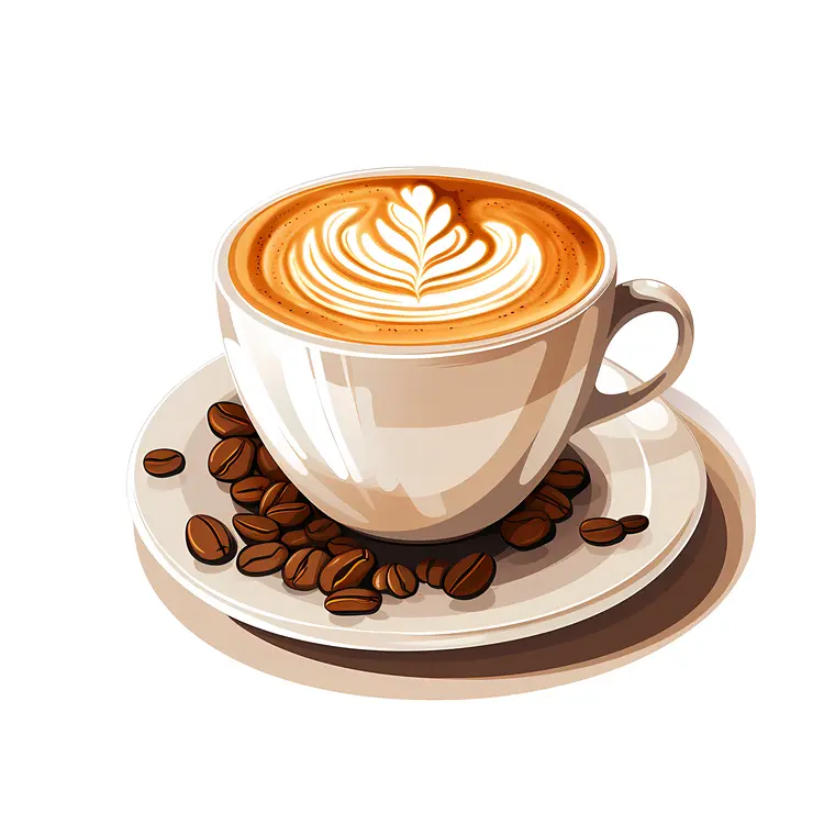Coffee Cup with Coffee Beans