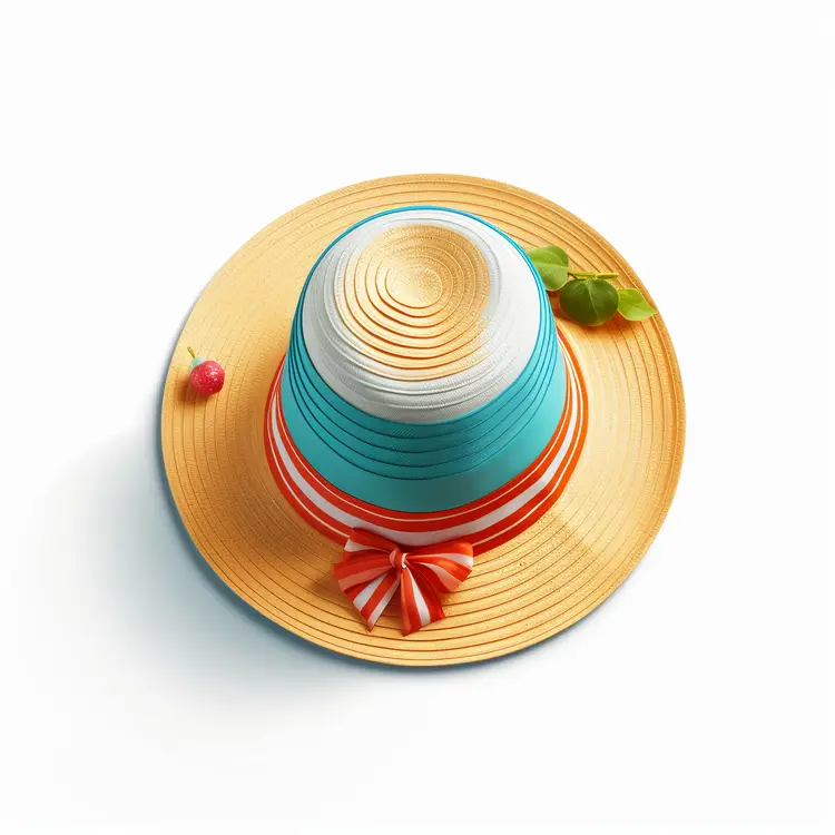 Colorful Summer Straw Hat with Ribbon