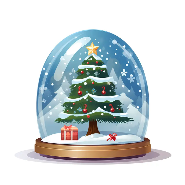 Christmas Tree in Snow Globe