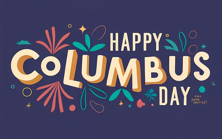 Happy Columbus Day Text Design