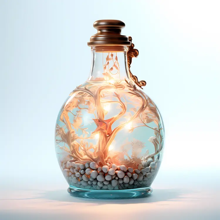 Beautiful Decorative Glass Bottle with Light