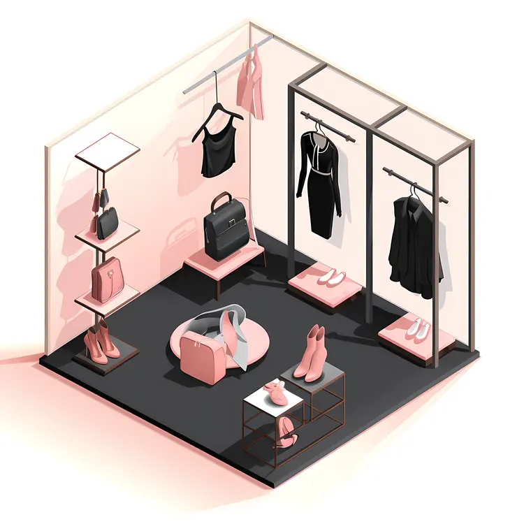 Stylish Boutique Corner with Shoes and Bags