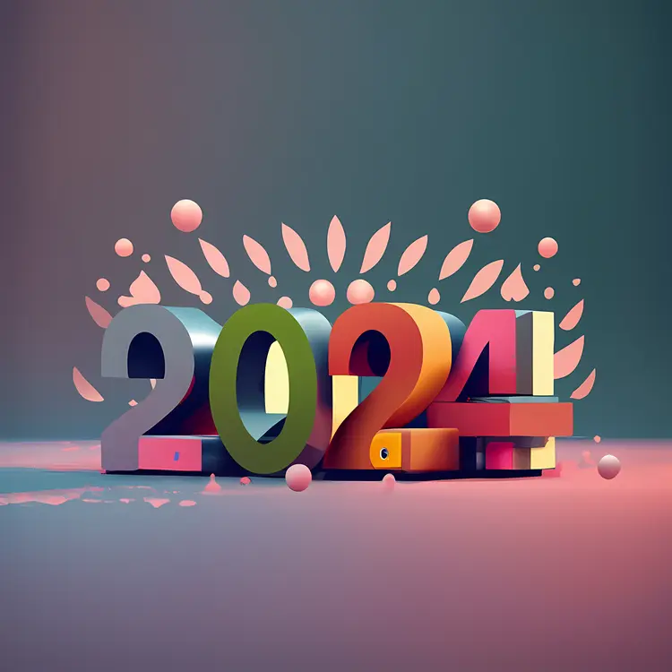 Colorful 2024 New Year