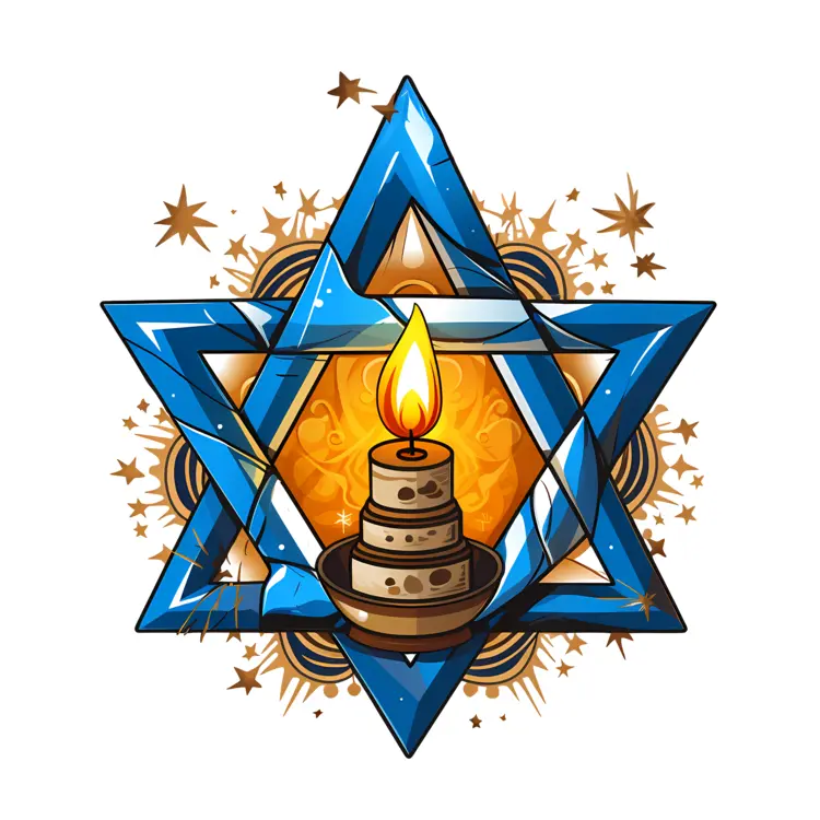 Ornate Blue Star Candle
