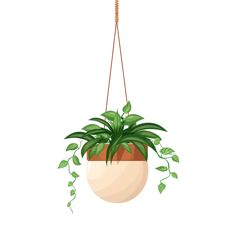 Hanging Plant in Decorative Pot