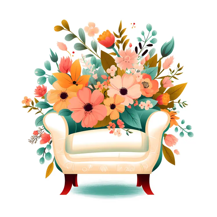 Floral Armchair Illustration for Home Decor