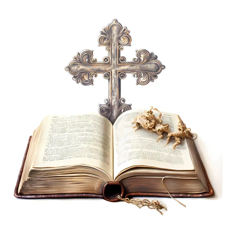Cross and Bible with Figurines