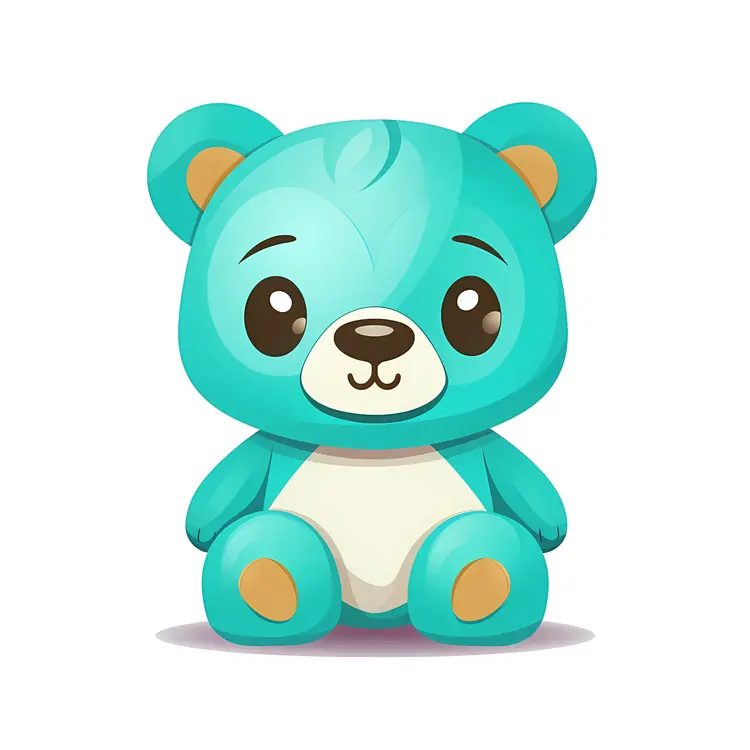 Charming Blue Cartoon Teddy Bear