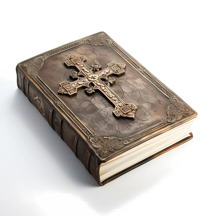 Bible with Ornate Cross