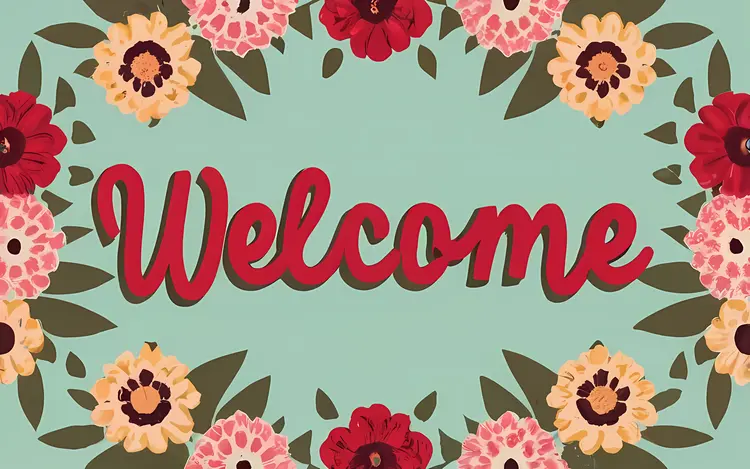 Floral Welcome Sign