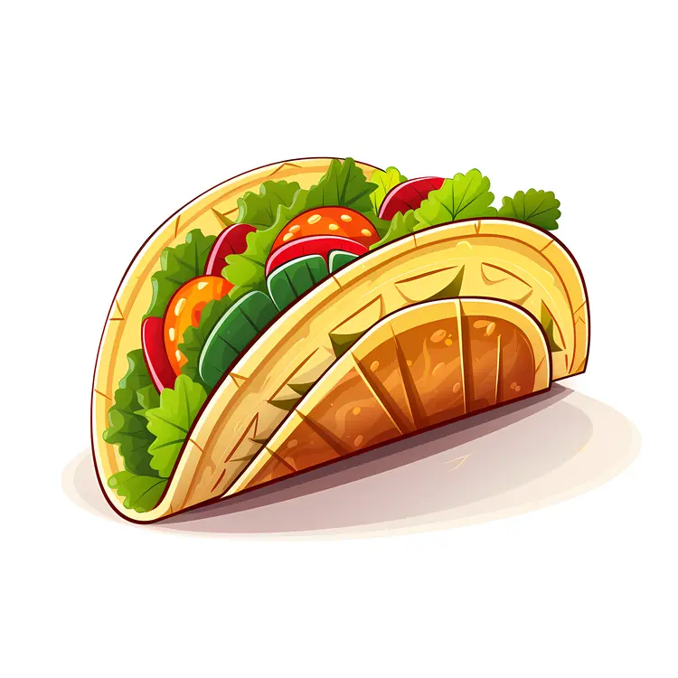 Colorful Taco Illustration with Fresh Vegetables
