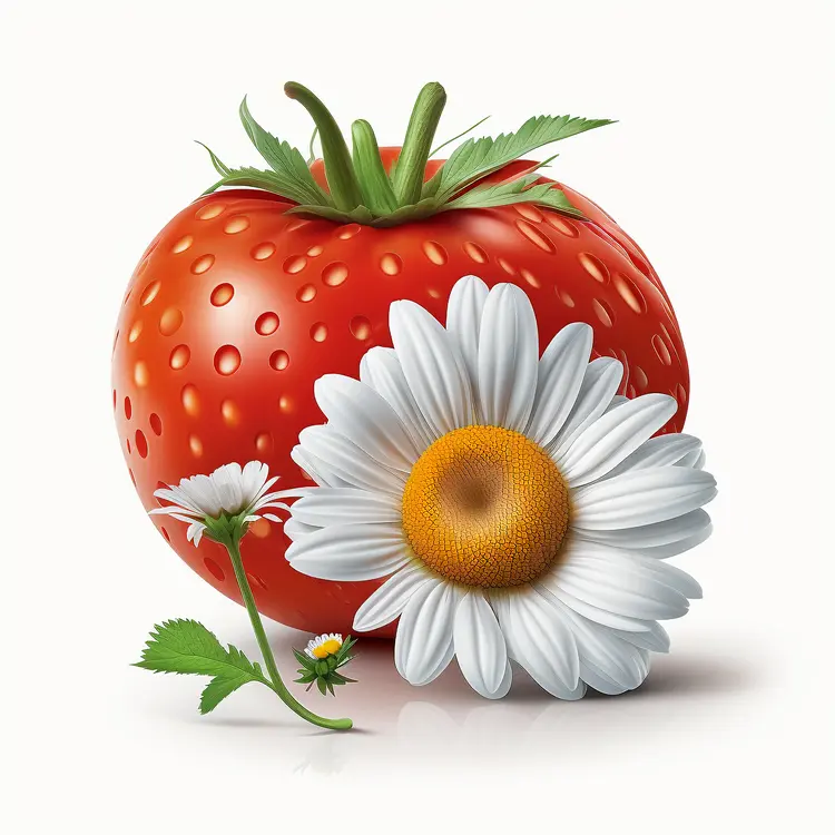 Strawberry and Daisy Illustration