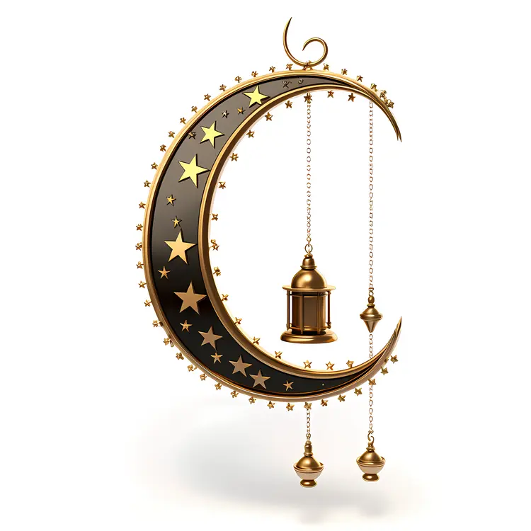 Golden Crescent with Lantern