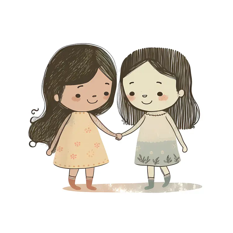 Two Girls Holding Hands
