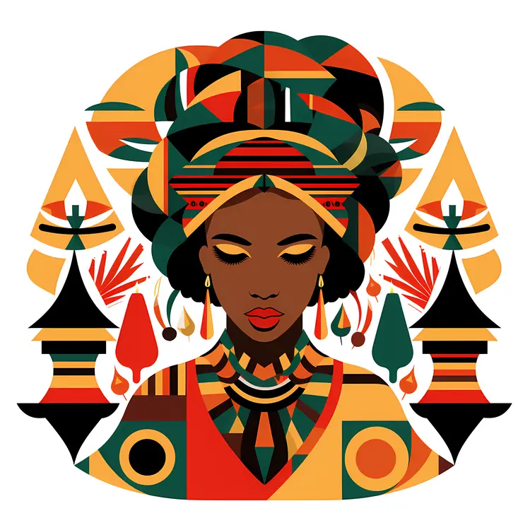 Artistic Representation of Woman in Traditional Attire