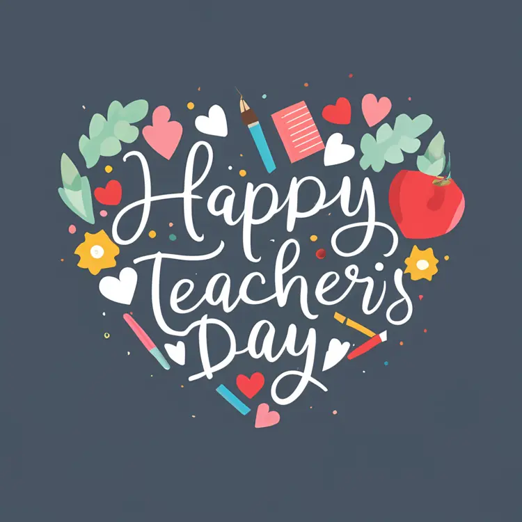 Apple and Hearts for Teacher's Day