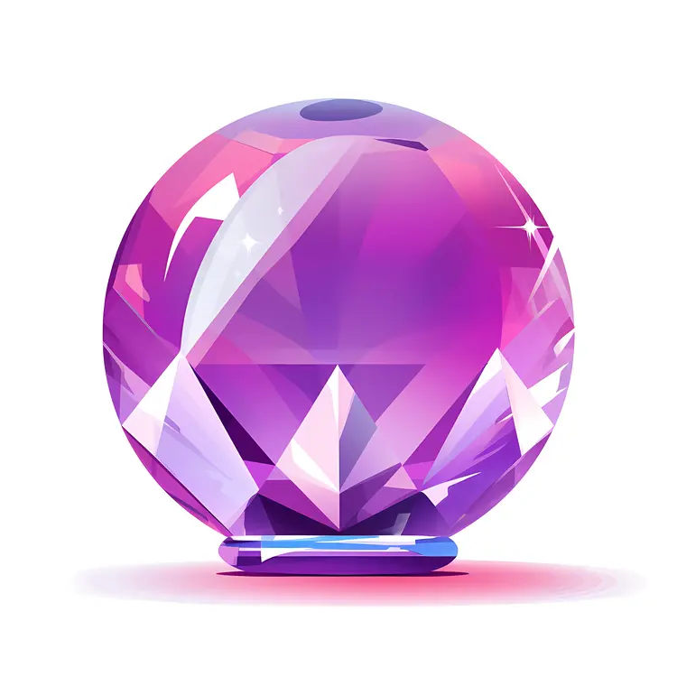 Decorative Purple Crystal Ball with Gem