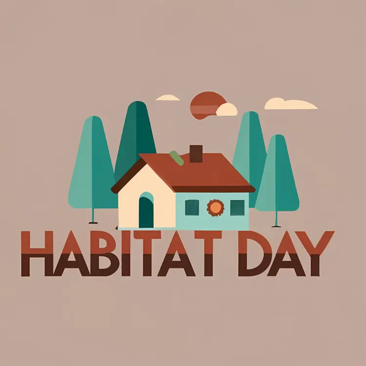 Simple house with trees