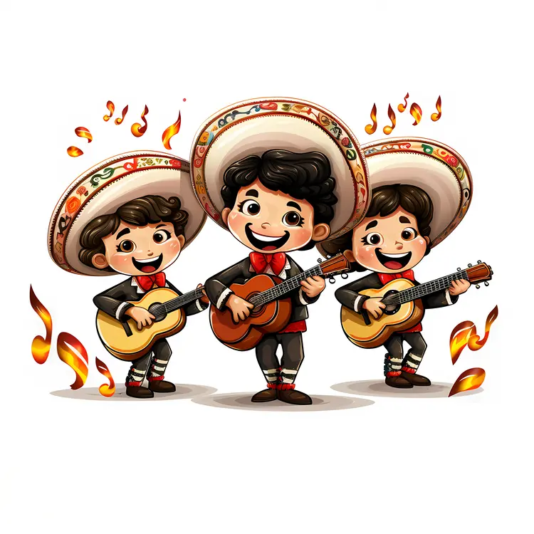 Mariachi Trio Playing Guitars