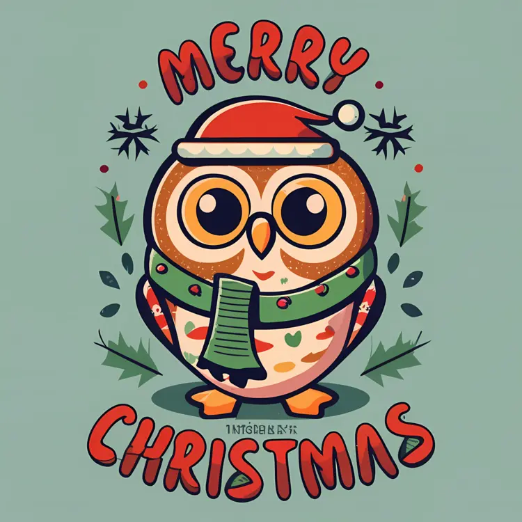 Christmas Owl with Holly