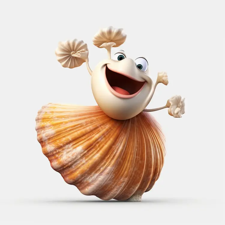 Happy Dancing Shell Character
