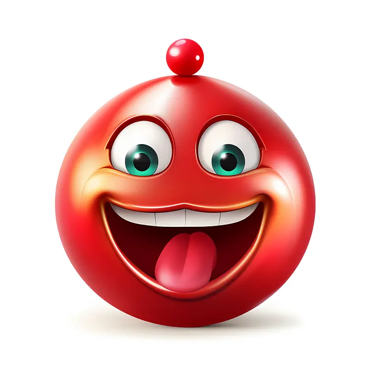 Cheerful Red Ornament Cartoon