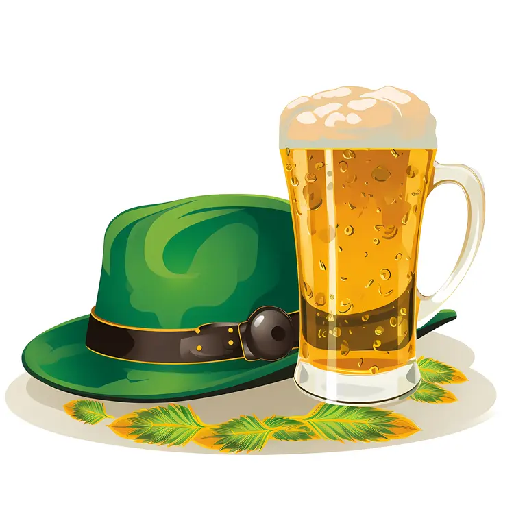 Green Hat and Beer Mug for St. Patrick's Day