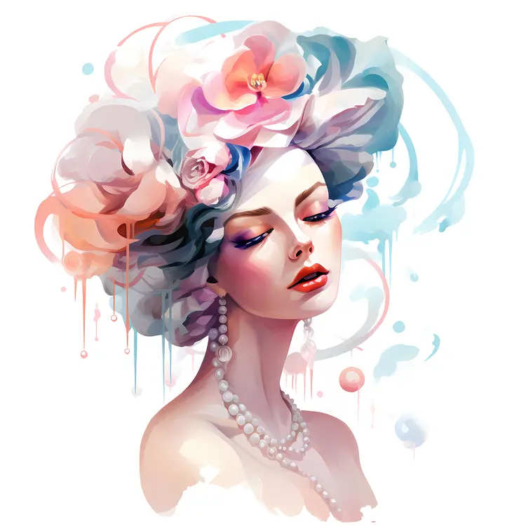 Artistic Girl with Flowers