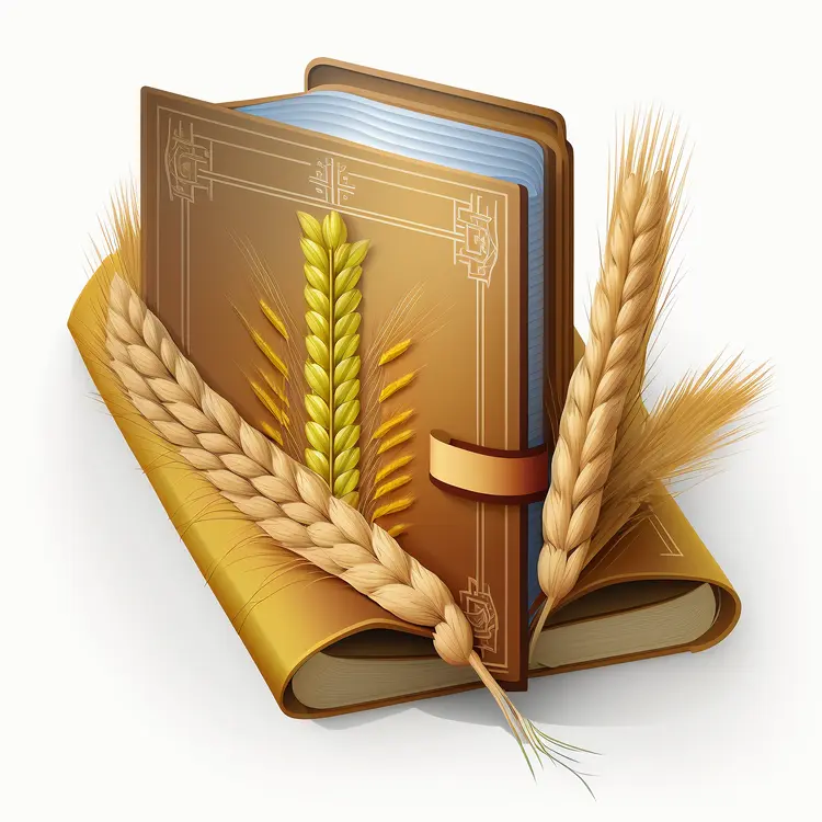 Harvest Book with Wheat Illustration