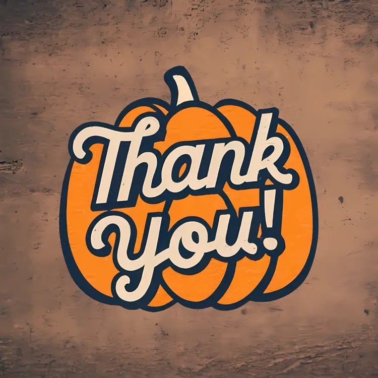 Thank You Pumpkin with Leaves