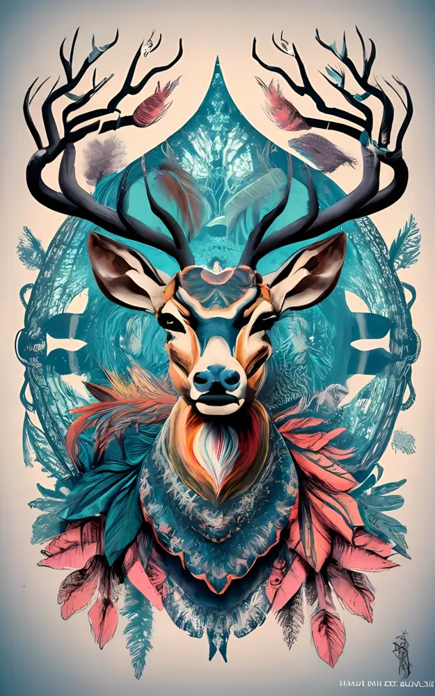 Majestic Deer with Artistic Antlers