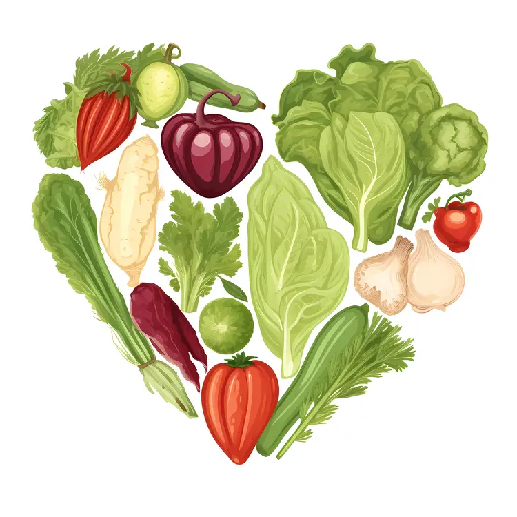Heart-shaped Vegetables Illustration