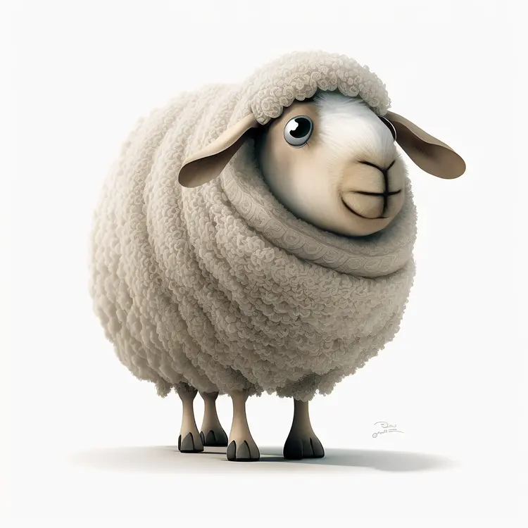 Cute Cartoon Sheep Illustration
