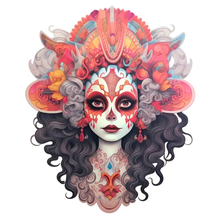 Intricate Sugar Skull Art for Day of the Dead