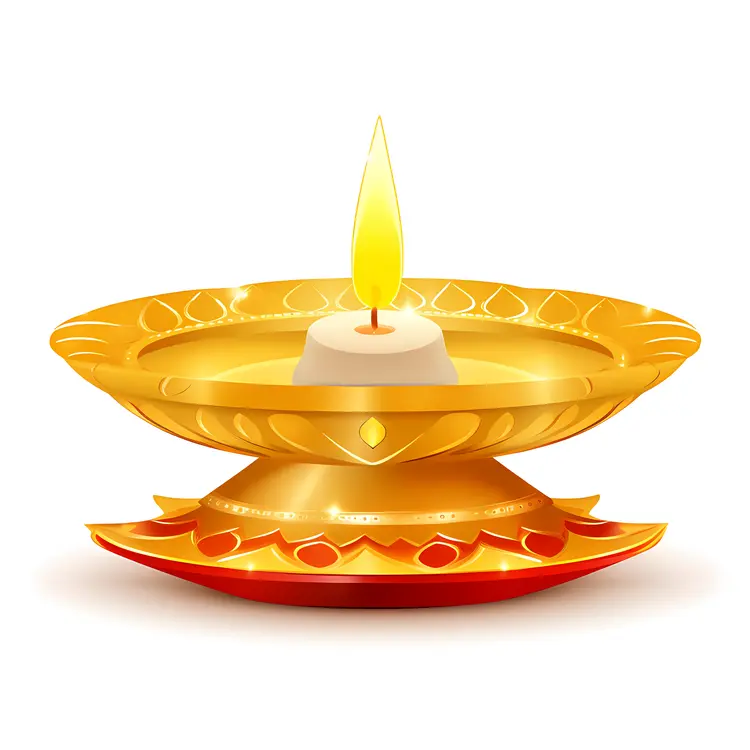 Traditional Oil Lamp with a Bright Flame