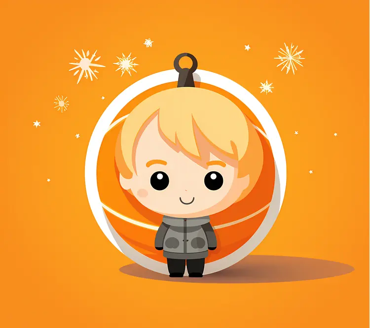 Blonde Boy Ornament with Snowflakes