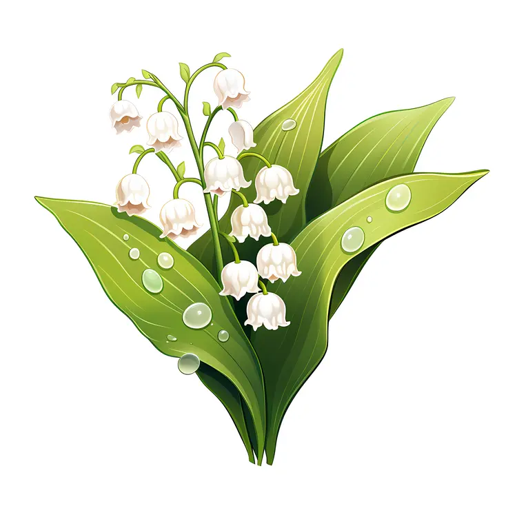 Lily of the Valley with Dew Drops