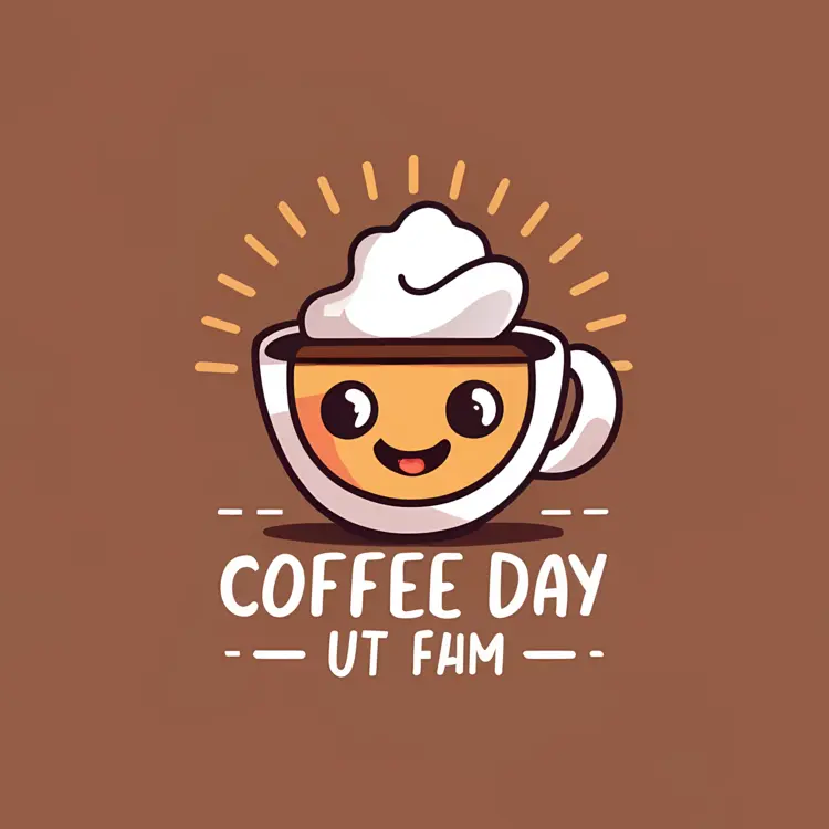 Cute Coffee Cup with Whipped Cream for Coffee Day