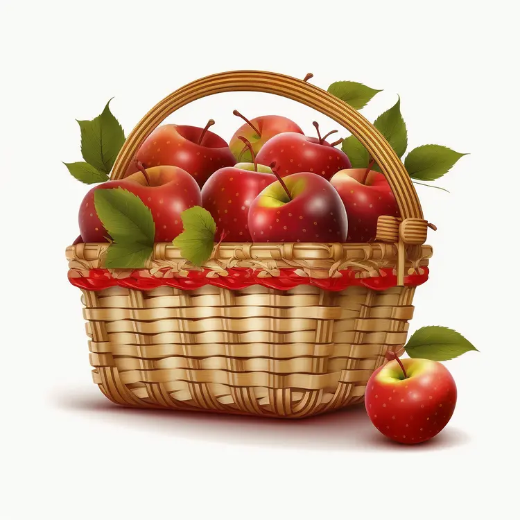 Basket of Fresh Red Apples