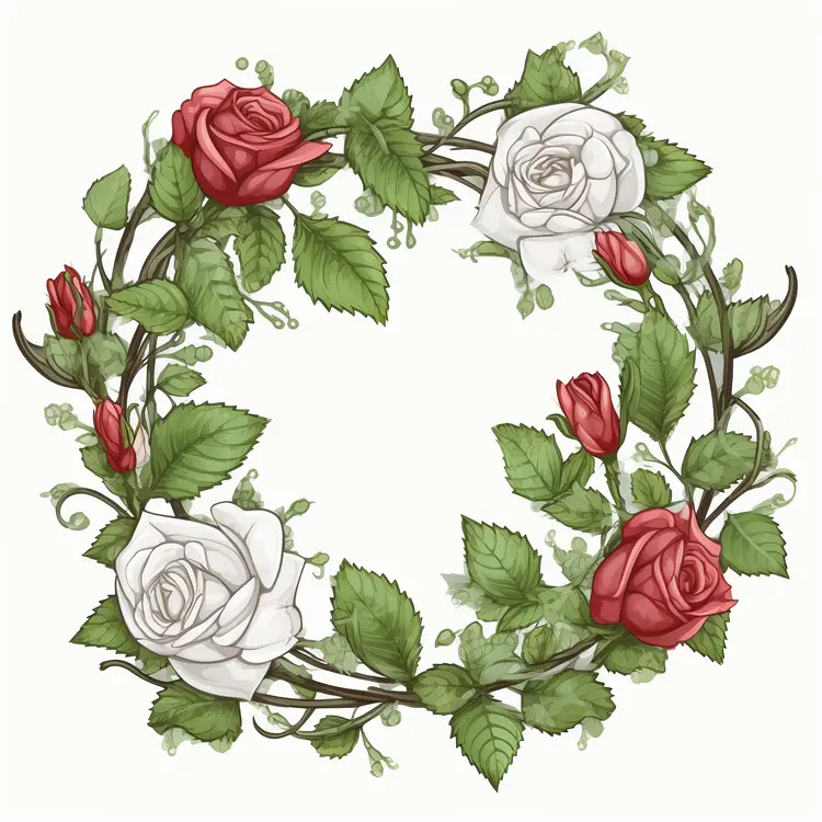 Beautiful Floral Wreath with Roses